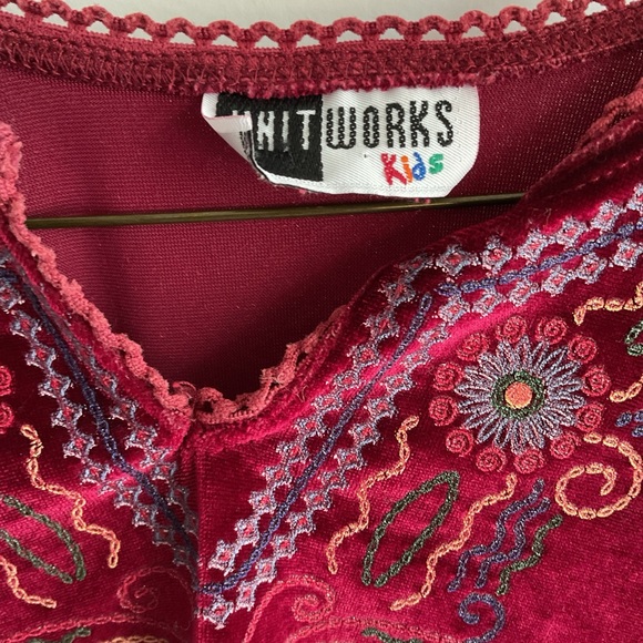 Knitworks - Long Sleeve Pullover Velvet Top - Maroon - Girls Size Medium - Picture 3 of 13